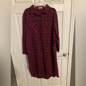 Natural Life Flannel Shirt Dress Size XL fall or winter NWOT